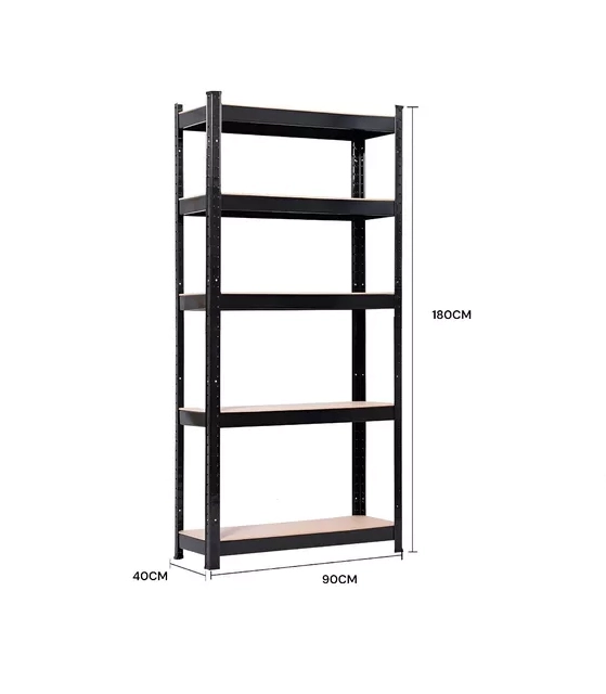 ESTANTERIAS METALICAS RACK METALICO REPISAS EN COLOR NEGRO 180X90X40 - 2
