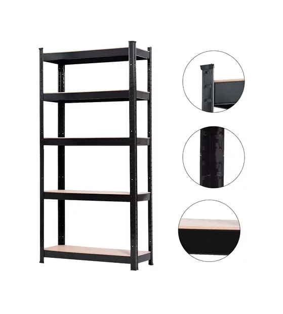 ESTANTERIAS METALICAS RACK METALICO REPISAS EN COLOR NEGRO 180X90X40 - 4