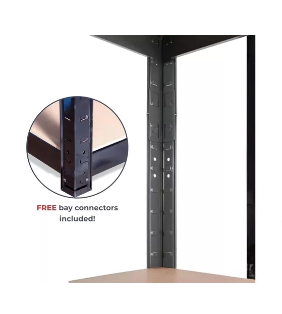 ESTANTERIAS METALICAS RACK METALICO REPISAS EN COLOR NEGRO 180X90X40 - 5