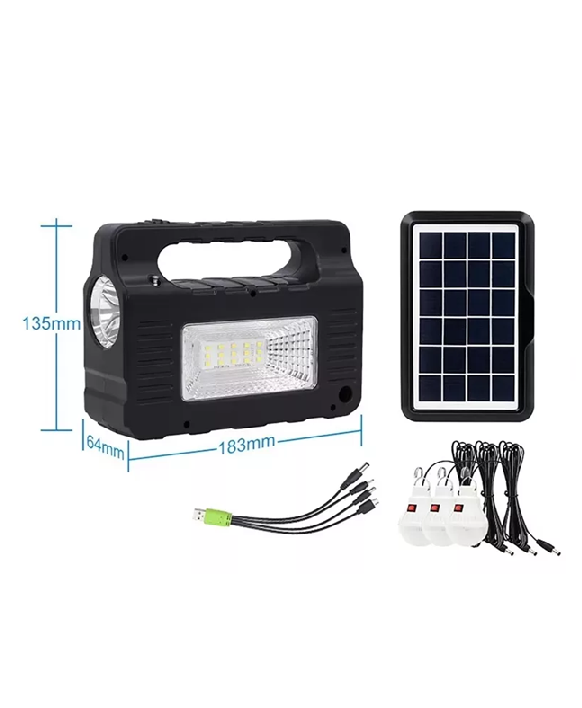 KIT SOLAR DE EMERGENCIA CAMPING USB, 3 AMPOLLETAS LUZ, EN COLOR BLANCO NEUTRO - 3