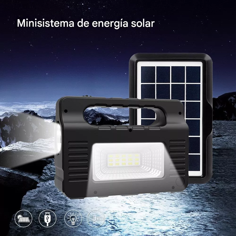 KIT SOLAR DE EMERGENCIA CAMPING USB, 3 AMPOLLETAS LUZ, EN COLOR BLANCO NEUTRO - 5