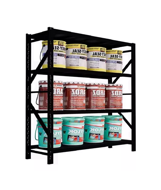 ESTANTE METALICO EN COLOR NEGRO RACK 200X200X60CM 800KG ARMADO RAPIDO - 3
