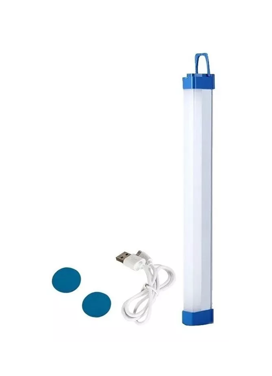 LAMPARA DE EMERGENCIA RECARGABLE, AMPOLLETA LUZ LED 32 CM, USB, EN COLOR BLANCO - 1