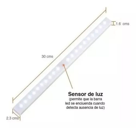 LED CON SENSOR MOVIMIENTO COCINA ARMARIOS ESCALE GABINETES EN COLOR BLANCO - 2