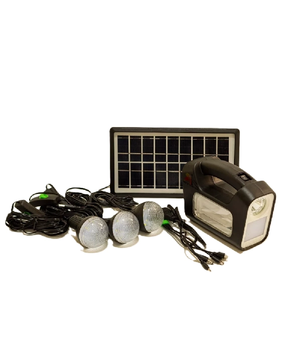 KIT SOLAR DE EMERGENCIA CAMPING 36 HRS, GD-8, COLOR EN COLOR NEGRO - 2