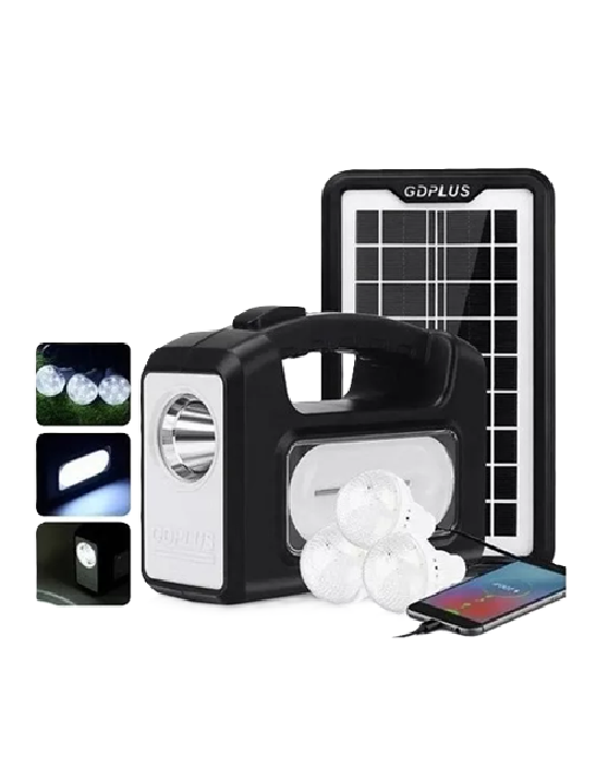 KIT SOLAR DE EMERGENCIA CAMPING 36 HRS, GD-8, COLOR EN COLOR NEGRO - 3