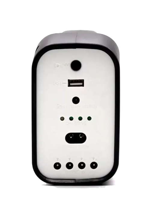 KIT LAMPARA DE EMERGENCIA SOLAR CAMPING USB + 3 AMPOLLETAS, EN COLOR NEGRO - 6
