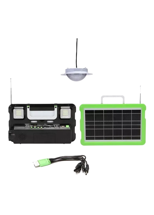 KIT SOLAR EMERGENCIA CAMPING, AMPOLLETA LED, FM RADIO, MP3 - 3