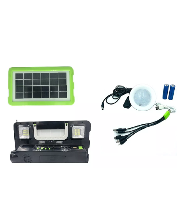 KIT SOLAR EMERGENCIA CAMPING, AMPOLLETA LED, FM RADIO, MP3 - 4