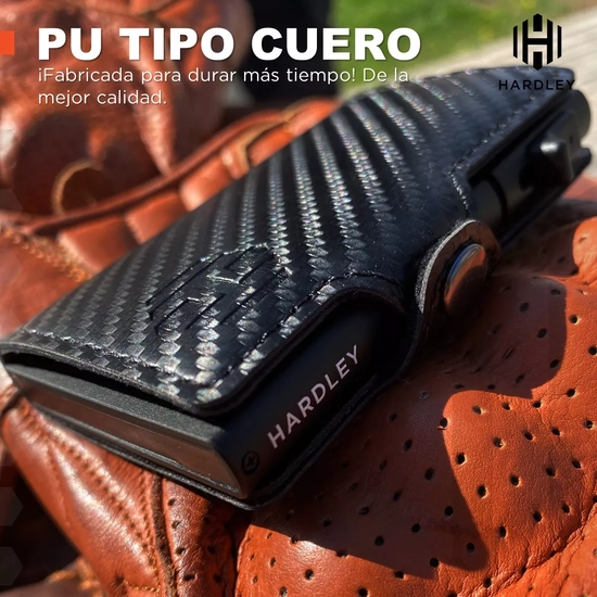 BILLETERA PARA HOMBRE HARDLEY CON TARJETERO POP-UP Y BLOQUEO RFID COLOR BOND EN COLOR NEGRO - 2