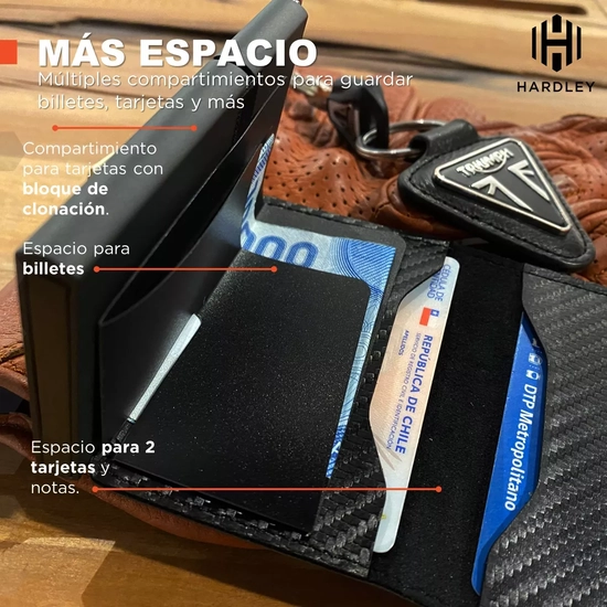 BILLETERA PARA HOMBRE HARDLEY CON TARJETERO POP-UP Y BLOQUEO RFID COLOR BOND EN COLOR NEGRO - 3