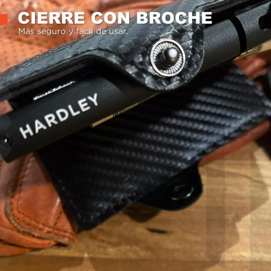 BILLETERA PARA HOMBRE HARDLEY CON TARJETERO POP-UP Y BLOQUEO RFID COLOR BOND EN COLOR NEGRO - 6