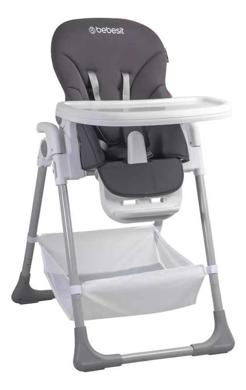 SILLA DE COMER BEBE  PLEGABLE BEBESIT SNACK CON DISEÑOS GRIS - 1