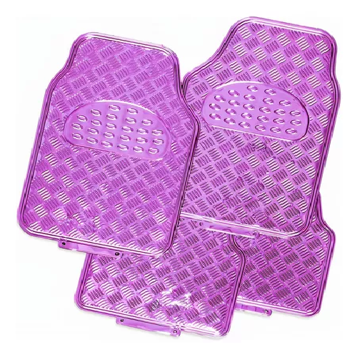 ALFOMBRA CUBRE PISO METALICO PARA MUJER, SET DE 4 PIEZAS, AUTO TUNING, COLOR MORADO - 1
