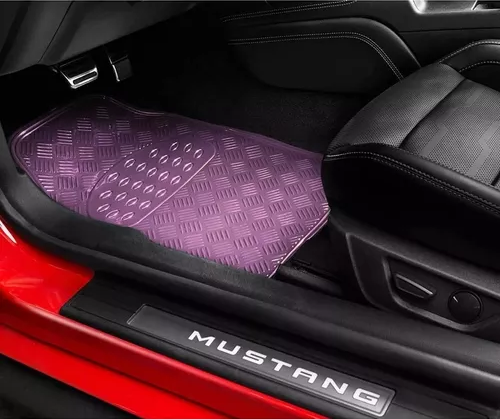 ALFOMBRA CUBRE PISO METALICO PARA MUJER, SET DE 4 PIEZAS, AUTO TUNING, COLOR MORADO - 4