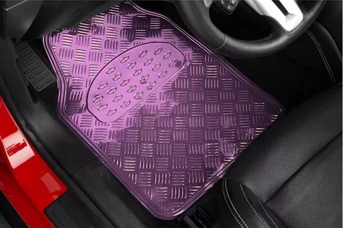 ALFOMBRA CUBRE PISO METALICO PARA MUJER, SET DE 4 PIEZAS, AUTO TUNING, COLOR MORADO - 6
