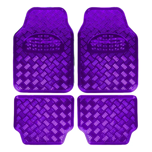 ALFOMBRA CUBRE PISO METALICO PARA MUJER, SET DE 4 PIEZAS, AUTO TUNING, COLOR VIOLETA - 1