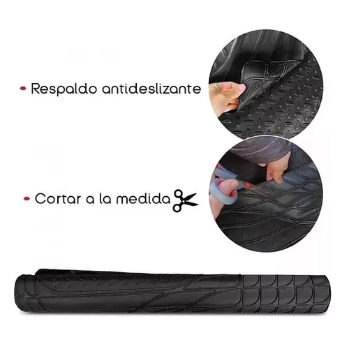 ALFOMBRA CUBRE MALETERO DE GOMA PARA AUTOS Y SUV, UNIVERSAL, COLOR NEGRO - 4