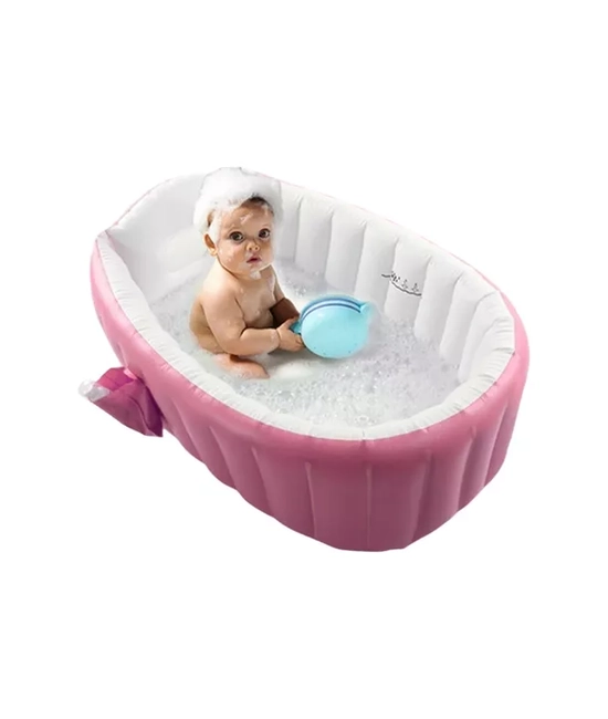 BAÑERA INFLABLE PORTATIL TINA PARA BEBE S, COLOR ROSADO - 2