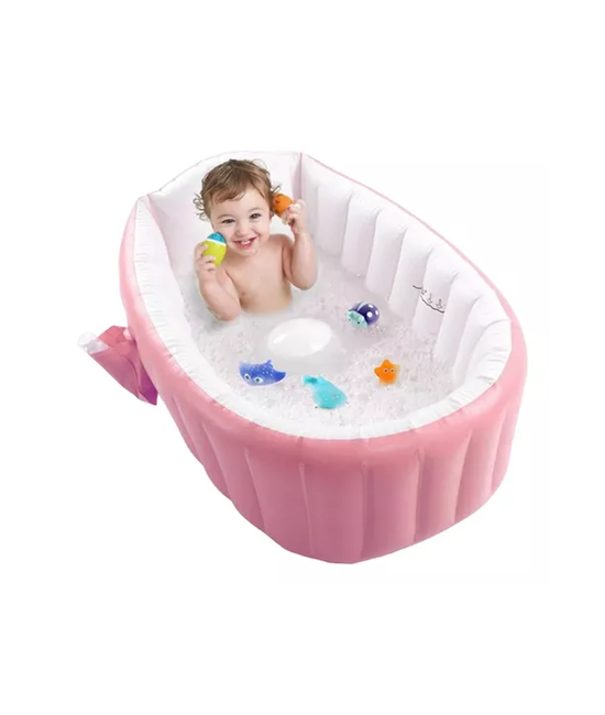 BAÑERA INFLABLE PORTATIL TINA PARA BEBE S, COLOR ROSADO - 3