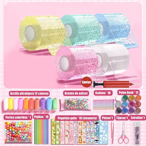5 ROLLOS DE CINTA DE BURBUJA DOBLE CARA SURTIDOS DIY - 8