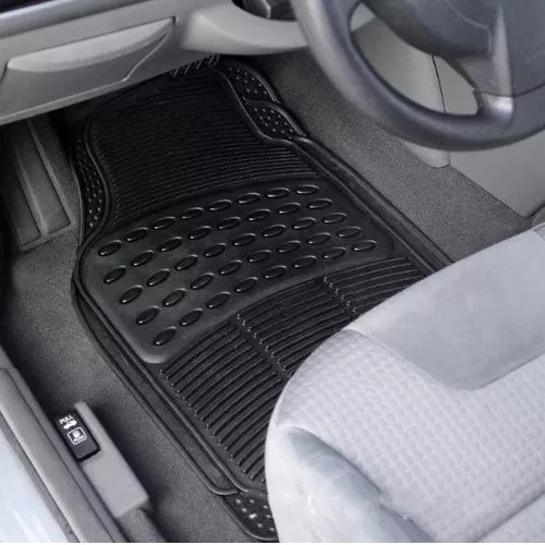 ALFOMBRA DE PISO DE GOMA PARA AUTO, UNIVERSAL, SET DE 3 PIEZAS, COLOR NEGRO - 5