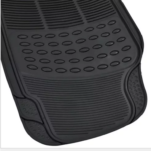 ALFOMBRA DE PISO DE GOMA PARA AUTO, UNIVERSAL, SET DE 3 PIEZAS, COLOR NEGRO - 7