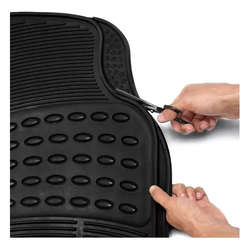 ALFOMBRA DE PISO DE GOMA PARA AUTO, UNIVERSAL, SET DE 3 PIEZAS, COLOR NEGRO - 8