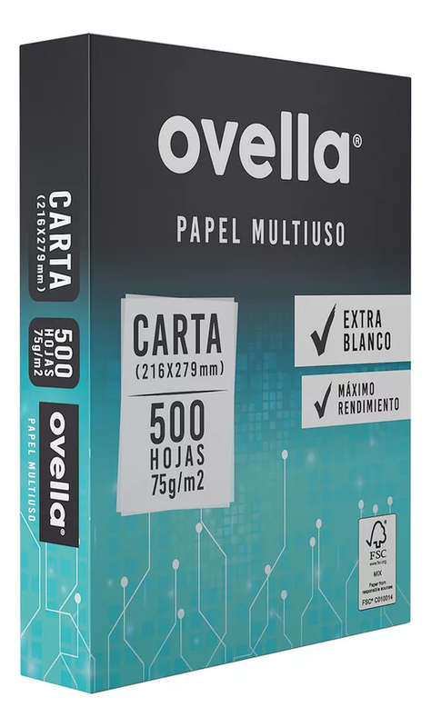 RESMA CARTA OVELLA 75 G/M2 X 500 HOJAS V-A EN COLOR BLANCO - 1