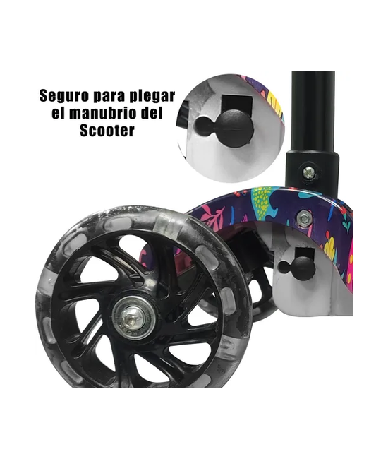 MONOPATIN SCOOTER RUEDAS LUZ LED MULTICOLOR - 2