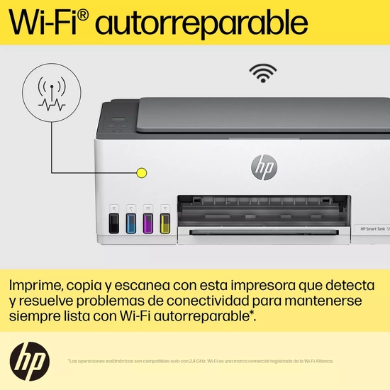 IMPRESORA MULTIFUNCION HP SMART TANK 580 TINTA CONTINUA CON WIFI EN COLOR BLANCO - 5
