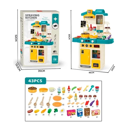 COCINA INTERACTIVA MODERNA PARA NIÑAS Y NIÑOS CON SONIDO Y LUCES AZUL - 4