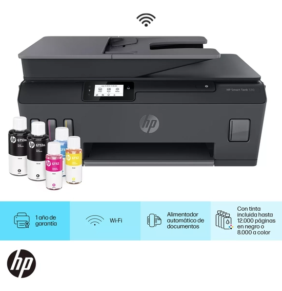 IMPRESORA MULTIFUNCION A COLOR HP SMART TANK 530 TINTA CONTINUA CON WIFI - 6
