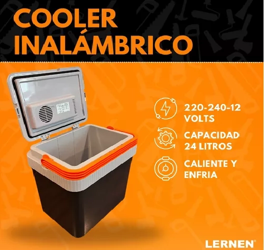 COOLER ELE CTRICO 24 L, 12V PARA AUTOS O ENCHUFE AC/DC, COLOR GRIS - 6