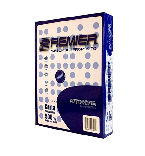 RESMA CARTA MULTIFUNCIONAL 500 HOJAS PREMIER EN COLOR BLANCO 75GR - 2