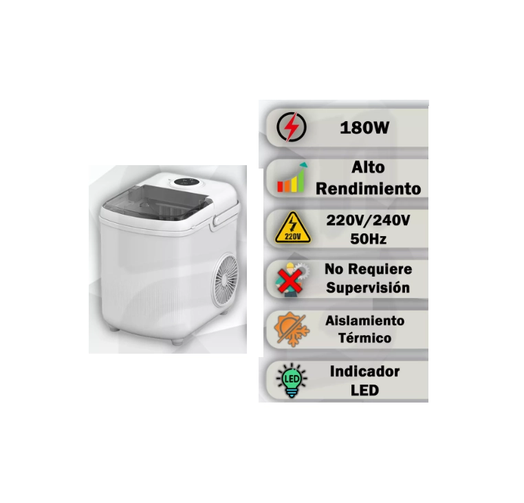 MAQUINA PARA HACER HIELO DE ENCIMERA ELE CTRICA EN COLOR EN COLOR BLANCO - 4