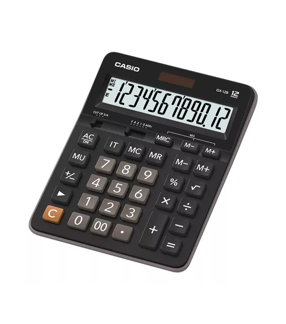 CALCULADORA DE ESCRITORIO CASIO GX-12B, 12 DIGITOS, COLOR EN COLOR NEGRO - 1