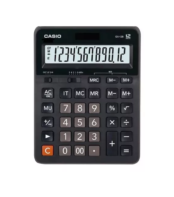 CALCULADORA DE ESCRITORIO CASIO GX-12B, 12 DIGITOS, COLOR EN COLOR NEGRO - 2