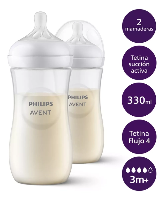 MAMADERAS NATURAL RESPONSE PHILIPS AVENT SCY906/02 3M+ 330ML EN COLOR BLANCO - 2