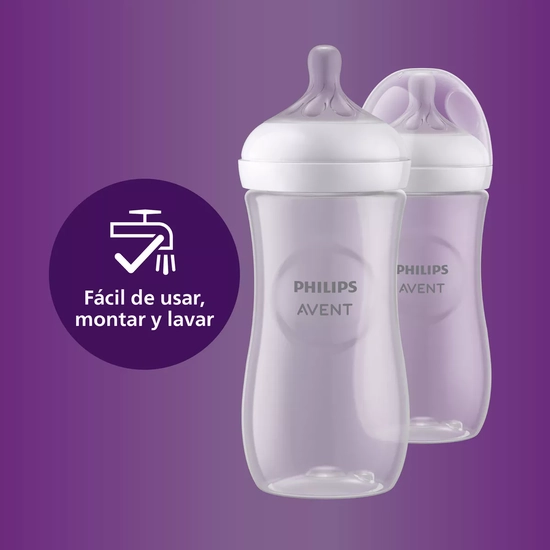 MAMADERAS NATURAL RESPONSE PHILIPS AVENT SCY906/02 3M+ 330ML EN COLOR BLANCO - 6