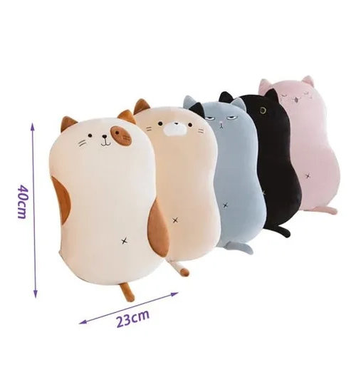 PELUCHE ALMOHADA SUAVE DISEÑO DE GATO KAWAII 40 CM COLOR EN COLOR BLANCO - 2