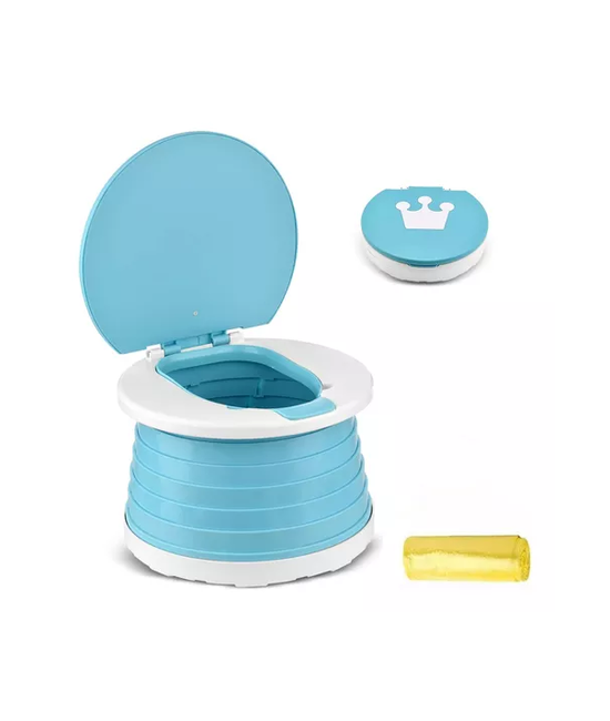 PELELA PLEGABLE BAÑO INODORO PORTATIL COLOR CELESTE - 3