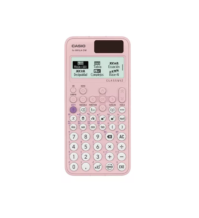 CALCULADORA CASIO PARA ESCUELA Y UNIVERSIDAD FX-991LACW, COLOR ROSA PALIDO - 1