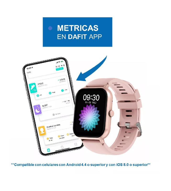 RELOJ INTELIGENTE SMARTWATCH DEPORTIVO COLOR ROSADO - 4