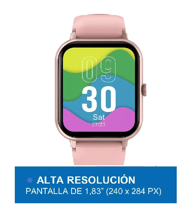 RELOJ INTELIGENTE SMARTWATCH DEPORTIVO COLOR ROSADO - 6