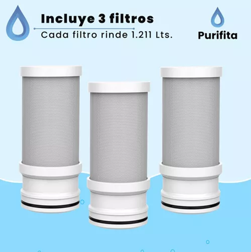 FILTROS REPUESTO PARA PURIFICADOR DE AGUA PURIFITA PURESPLASH X3 - 2