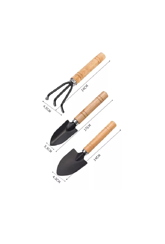 SET 3 UNIDADES PALAS DE JARDIN KIT JARDINERIA HERRAMIENTAS RASTRILLO - 3