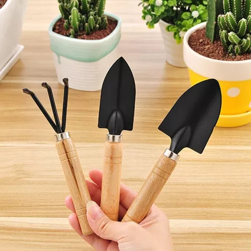 SET 3 UNIDADES PALAS DE JARDIN KIT JARDINERIA HERRAMIENTAS RASTRILLO - 5