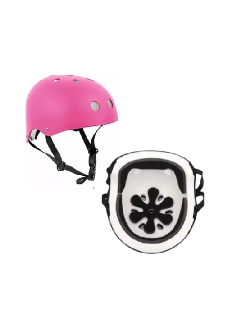 PATINES ROLLERS NIÑA MAS PROTECTORES Y CASCO TALLA M 33-36, ROSADO - 4