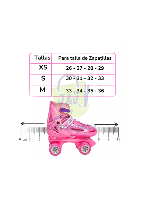 PATINES ROLLERS NIÑA MAS PROTECTORES Y CASCO TALLA M 33-36, ROSADO - 6